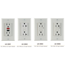 15A 20A 125V American Type GFCI with Wall Outlet Sockets